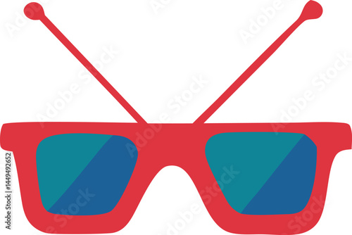 3D cinema glasses, eyewear for seeing anaglyph movies