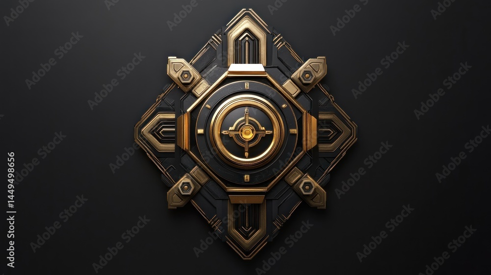 Obraz premium Geometric, futuristic emblem