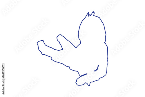 a boy lying down, silhouette vector