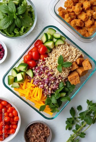 Colorful Meal Prep with Fresh Ingredients, Generate AI