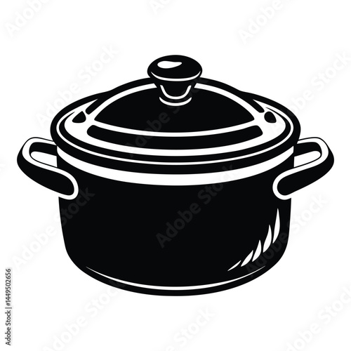Pot line art vector illustration, electric pressure cooker, Cooking Pot Silhouette Vector