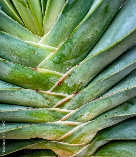 The beauty and geometry of nature shown by the natural pattern on succulent