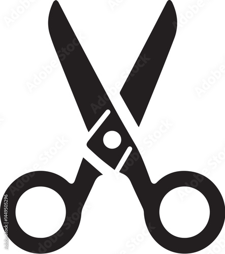 Black scissors silhouette vector