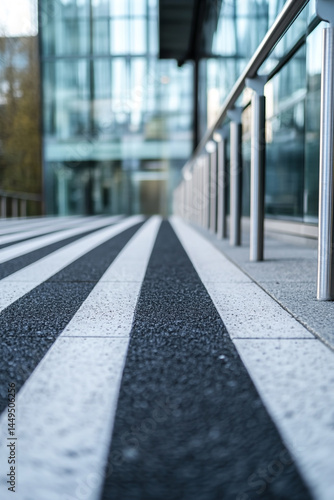 Wallpaper Mural triped Sidewalk with Glass and Metal Elements Torontodigital.ca