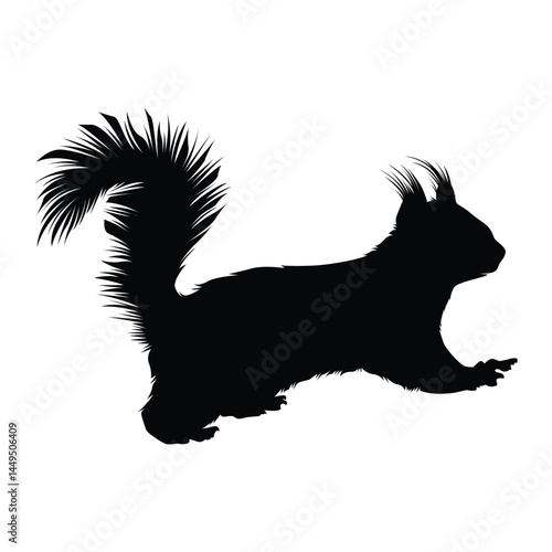 Red squirrel silhouette vector flat illustration design