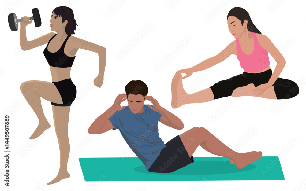 Fototapeta premium Various sports characters illustration design