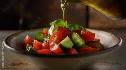 Scrumptious Tomato and Cucumber Salad with Olive Oil Dressing