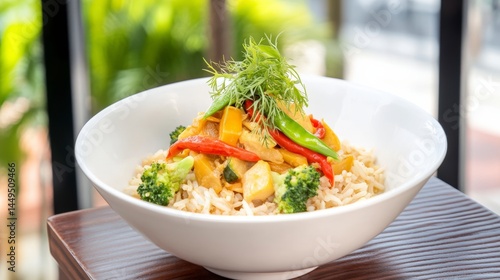 Vibrant Vegetable Medley over Brown Rice - A Healthy and Flavorful Dish