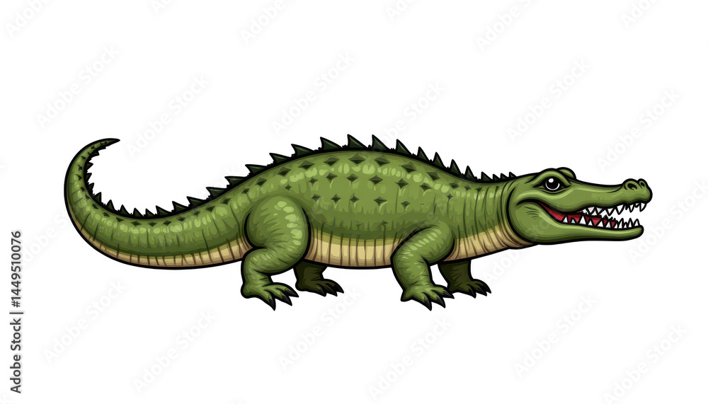 Smiling cartoon crocodile with wide open mouth, a fun and playful illustration Smiling cartoon crocodile with wide open mouth, a fun and playful illustration