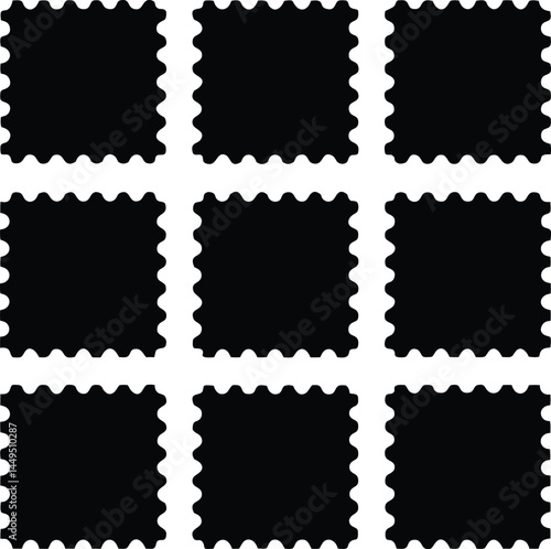 A set of black, vector, and black and white frames offers a blank template with a grunge border for your picture or postal design
