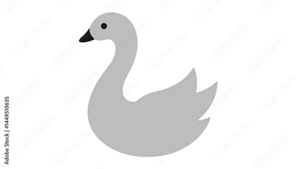 Fototapeta premium Striking contrast, a majestic white swan against dramatic black background elegant