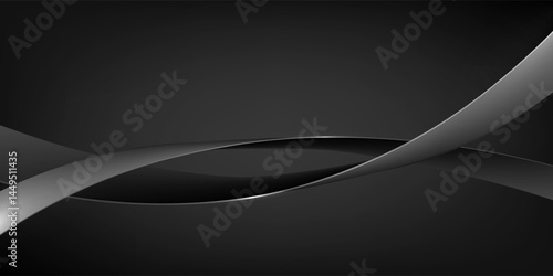 Abstract background dark and black overlapping ribbons. Basic RGB