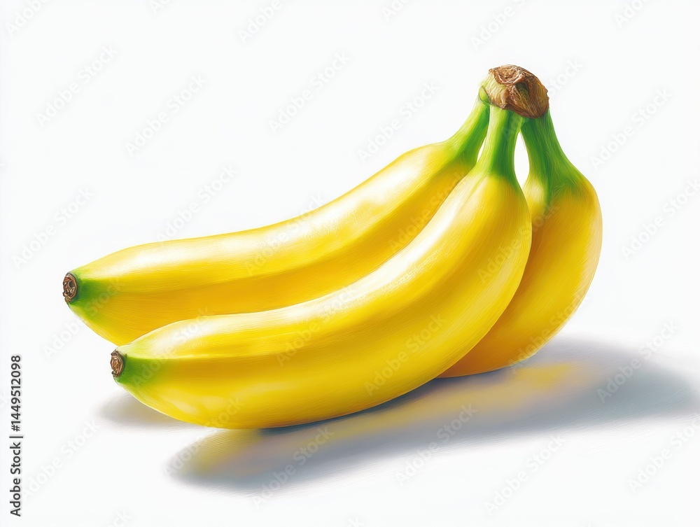 A bunch of yellow ripe fresh bananas isolated on white background A bunch of yellow ripe fresh bananas isolated on white background