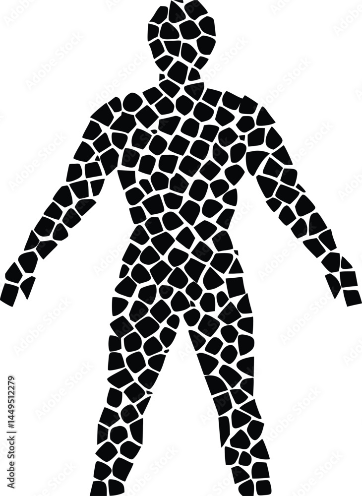Fototapeta premium Vector illustration shows a black silhouette of a man and a woman, art icons of people