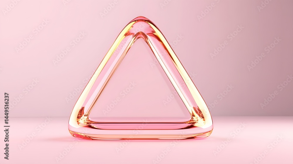 Abstract Pink Glass Triangle Geometric Shape Abstract Pink Glass Triangle Geometric Shape