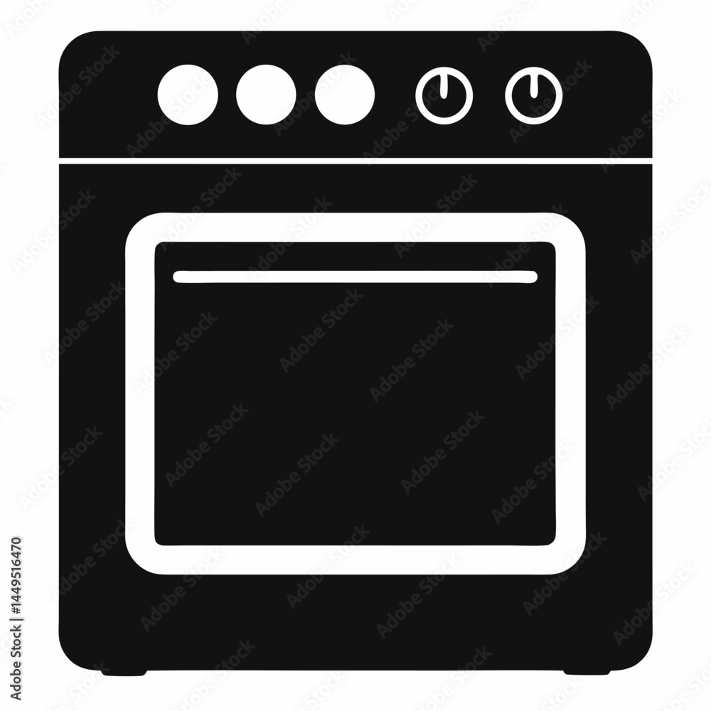 Oven icon black vector on white background. Oven icon black vector on white background.