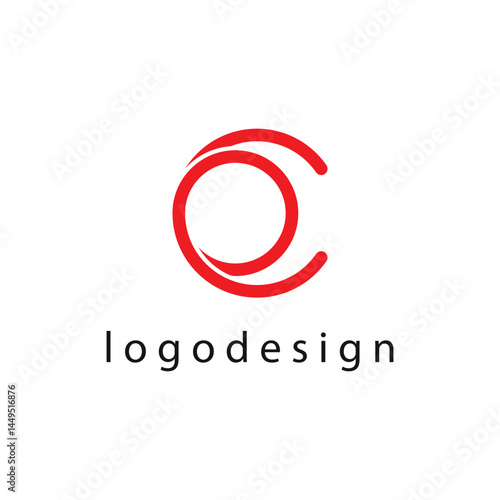 simple oc logo vector template