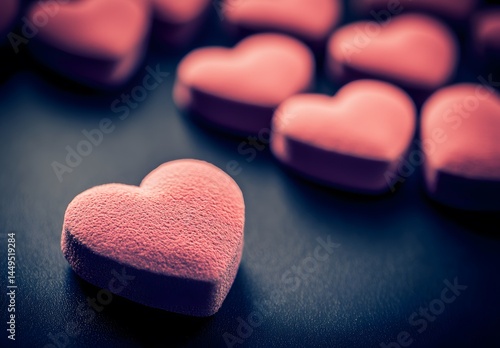 Pink Heart Shaped Candies Valentine's Day Love Romantic Sweet Treats