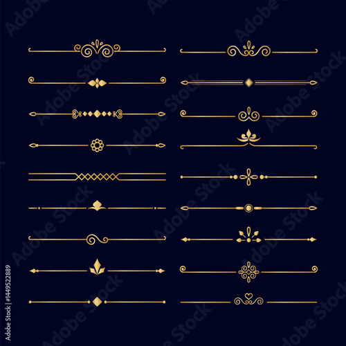 Text dividers doodle set. Wedding decorative elements. Divider ornament, borders, floral, vintage line separators. Hand drawn vector illustration isolated on white background. Set page dividers