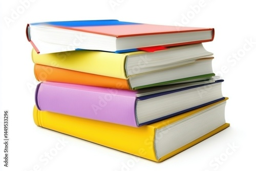 Obraz na płótnie Stack of Colorful Books for Education or Knowledge Concepts on White Background in Studio Shot w salonie