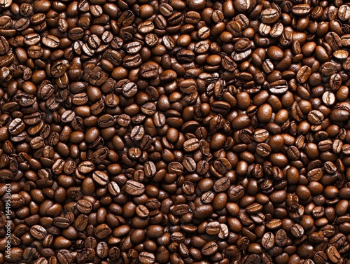 Obraz na płótnie Aromatic coffee beans background with rich brown hues and inviting texture perfect for coffee lovers w salonie