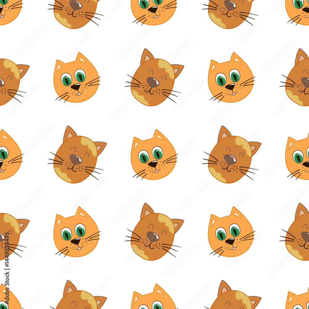 Fototapeta premium Seamless cute pattern. Pattern for textiles in hand draw style