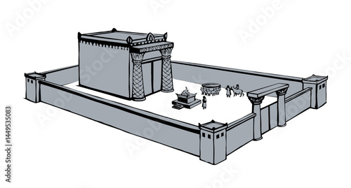 Vector drawing. Temple of Solomon