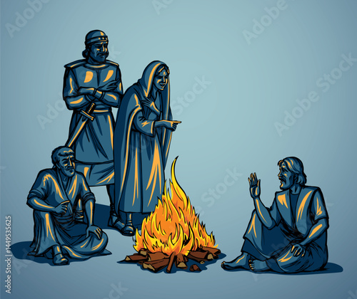 Vector drawing. Man sitting on the ground