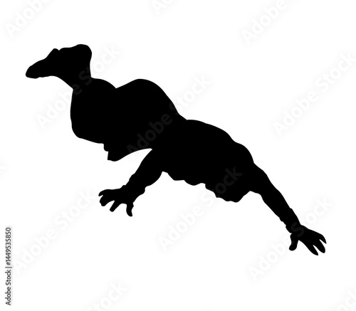 An exhausted person lies on the ground. Vector drawing