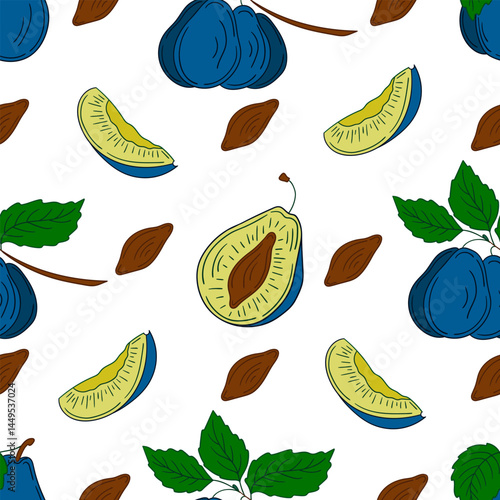 Pattern for textile or kitchen in hand draw style. Seamless pattern