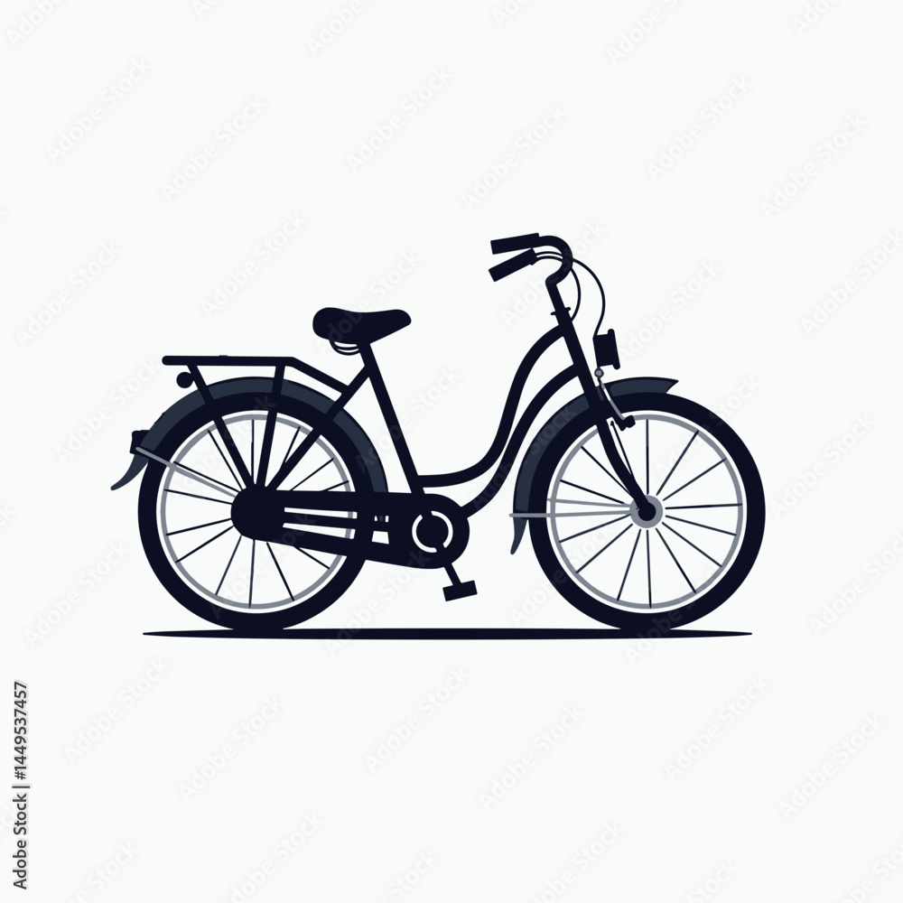 Fototapeta premium vintage bicycle icon with black frame and white wheels