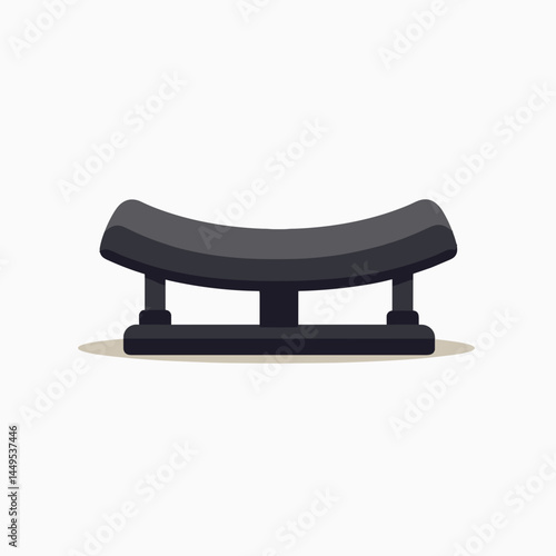 black stone bench with curved top