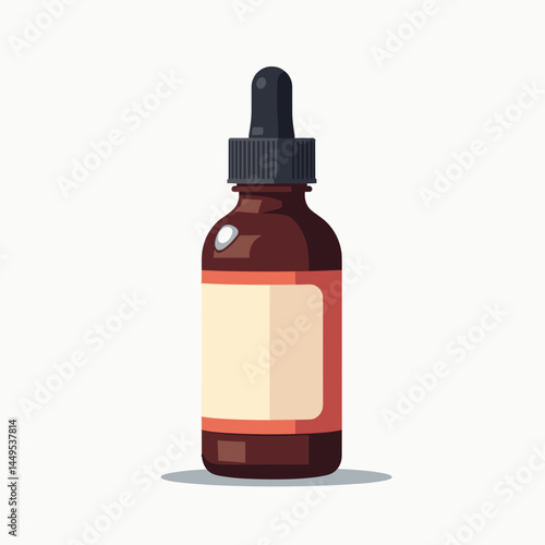 pill bottle with dropper  medical supplement container illustration