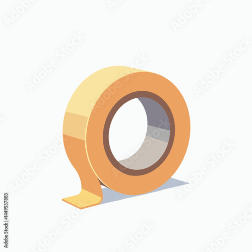 yellow tape roll with grey core  adhesive supply for crafts and repairs
