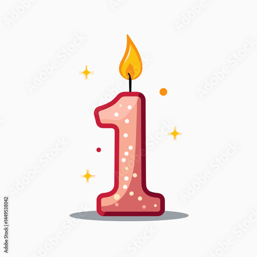 celebrate with a vibrant st birthday candle  pink and orange