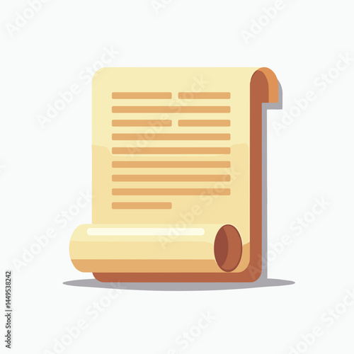 yellow scroll document with text