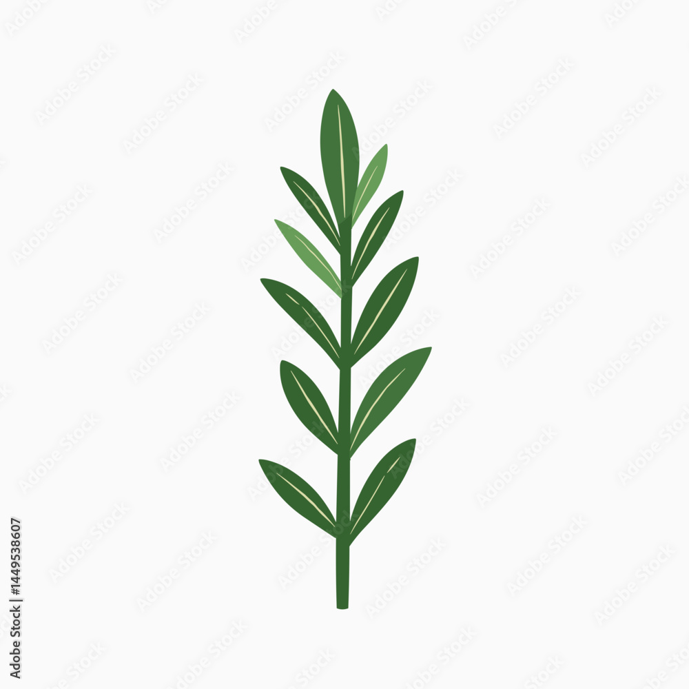 Naklejka premium green leafy plant illustration with white background