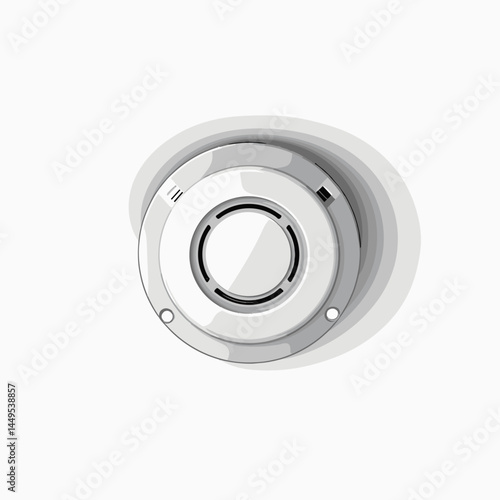 modern circular thermostat with silver accents