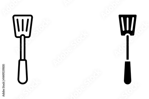 Set of icons of spatula, tool for frying, for mobile concept and web design. vector illustration on white background