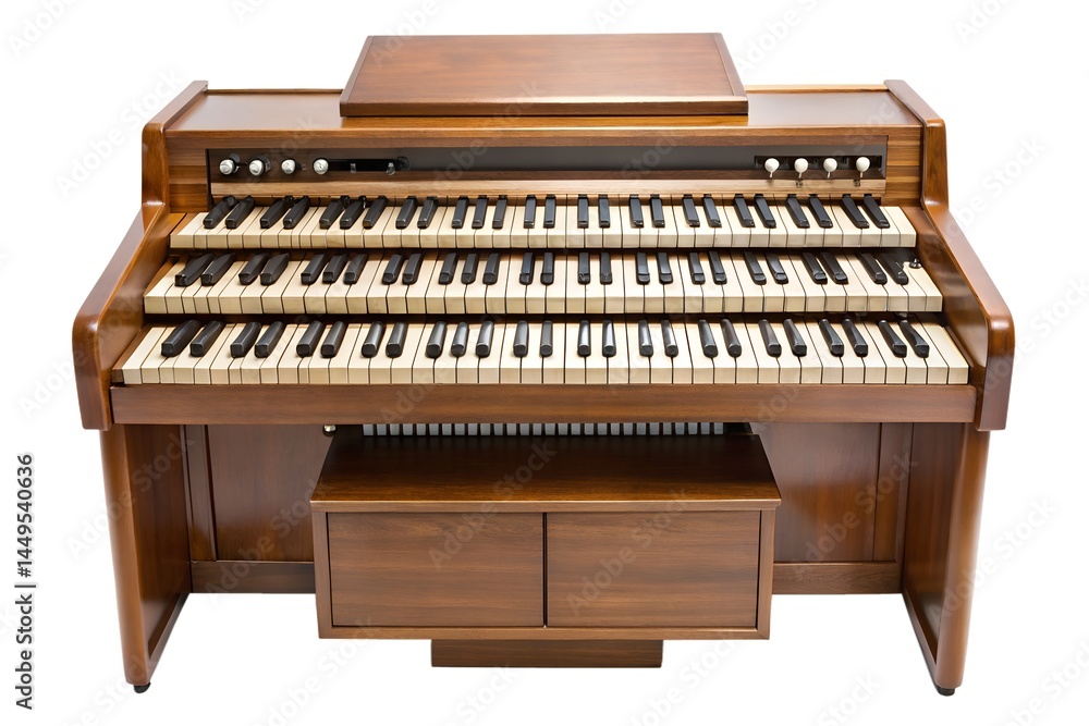 Fototapeta premium old piano keys isolated on white