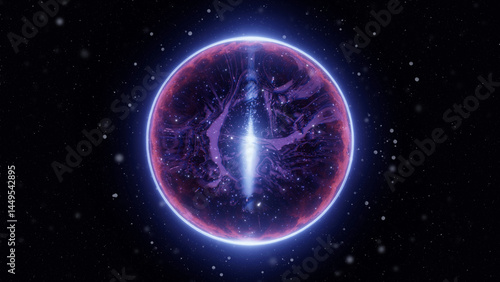 Abstract energy sphere on space background