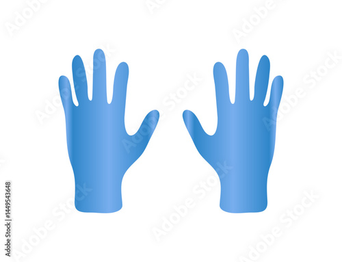 Blue medical gloves vector illustration isolated 