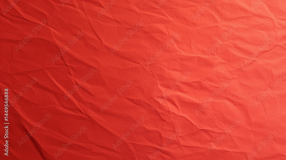 Fototapeta premium Crumpled Red Paper Texture Background