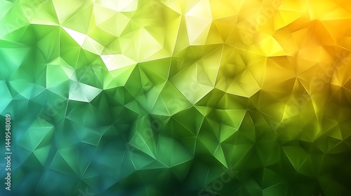 yellow to green Low poly abstract crystal pattern background. Polygon design.	
