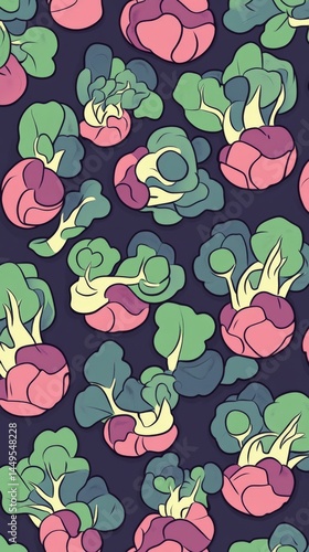 Colorful Vegetable Pattern Design: A Vibrant and Unique Vegetable Print