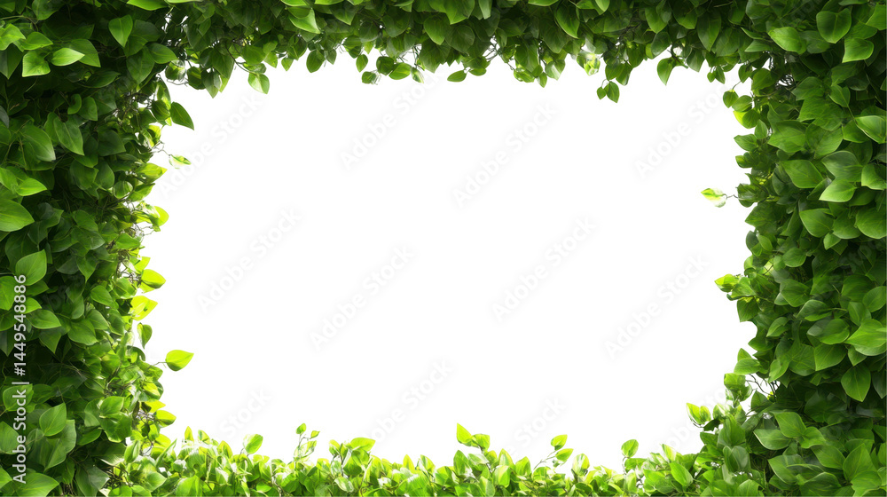 Natural Green Ivy Leaf Border Frame with Transparent Background for Creative Design Projects Natural Green Ivy Leaf Border Frame with Transparent Background for Creative Design Projects