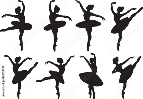 silhouettes of ballet dancers