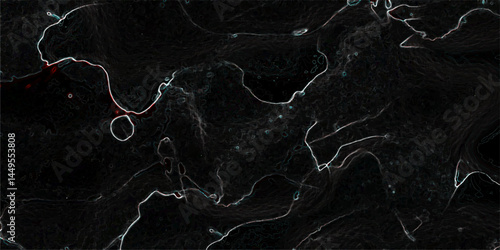 Abstract dark black marble texture with subtle white and light grey.  Natural glowing vein lines on the Black stone. Stunning Black Marble Texture Design for Interior and Exterior. 
