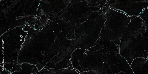 Abstract dark black marble texture with subtle white and light grey.  Natural glowing vein lines on the Black stone. Stunning Black Marble Texture Design for Interior and Exterior. 