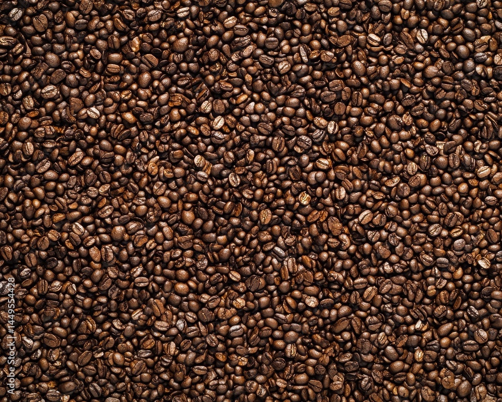 Close up view of many roasted coffee beans. Close up view of many roasted coffee beans.